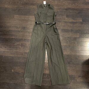 Mango Gray High Waisted Pinstripe Sleeveless Jumper – Size Medium